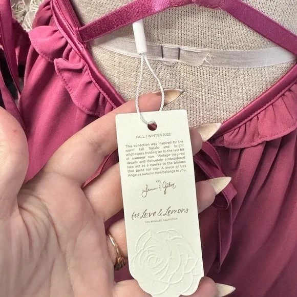 For Love & Lemons Camila Sleeved Slip Dress size small. - Picture 10 of 12